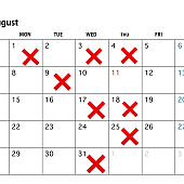 齋藤 8月の休日のお知らせ