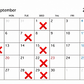 齋藤 9月の休日のお知らせ
