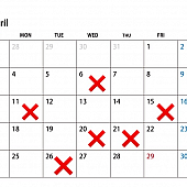 齋藤 4月の休日のお知らせ